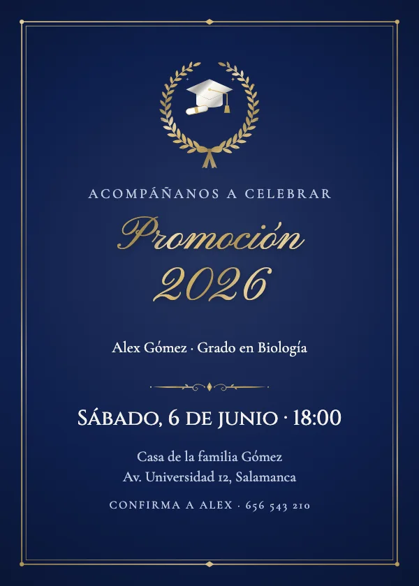 Invitación de graduación Laurel de honor