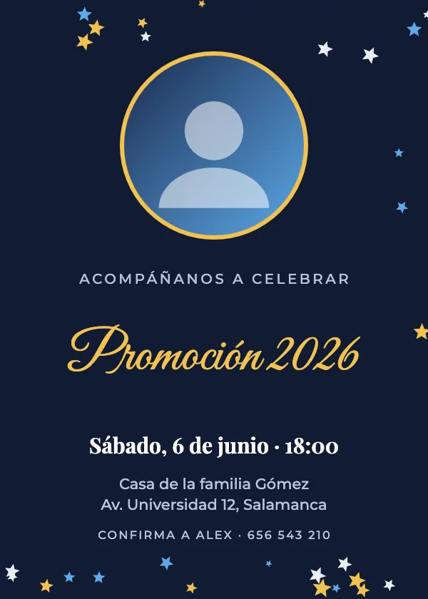 Invitación de graduación Graduado con foto