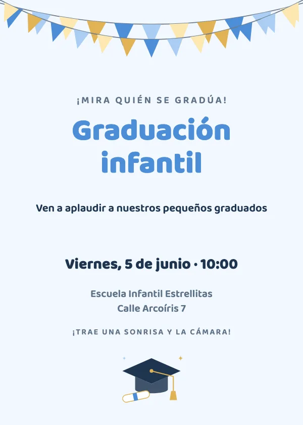 Invitación de graduación Infantil