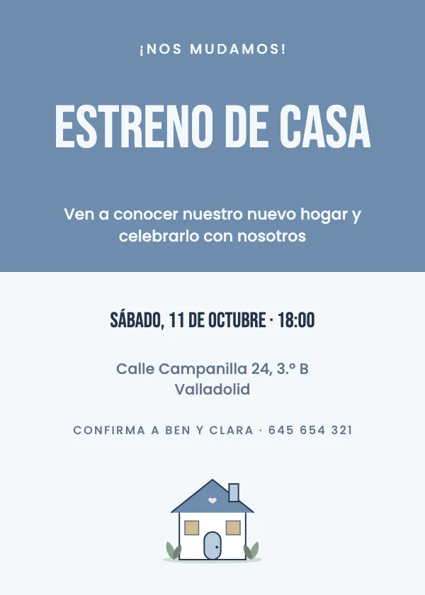Invitación de inauguración de casa Moderna