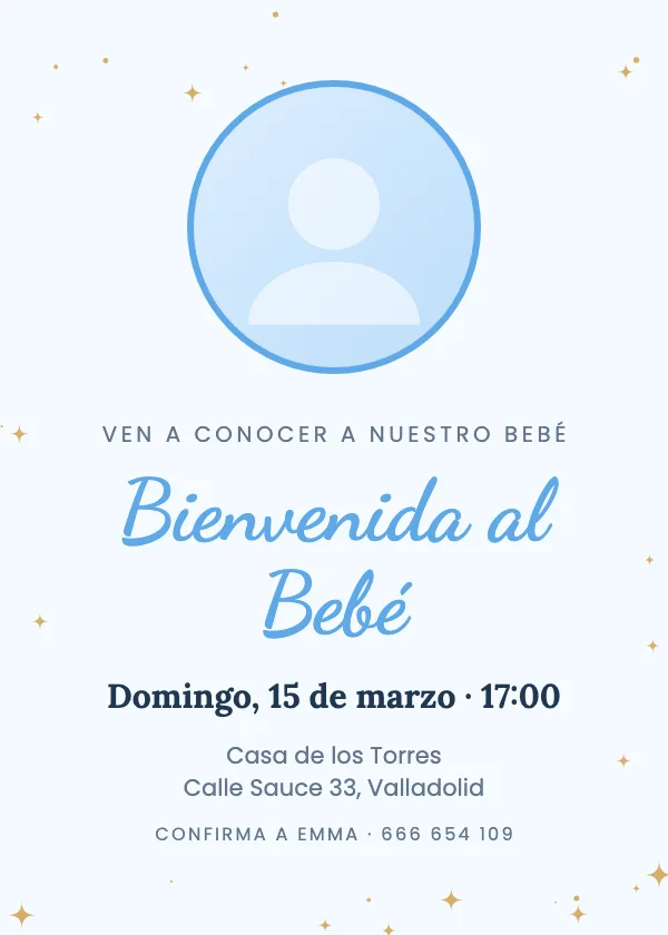 Invitación de Bienvenida al Bebé Bienvenida con foto