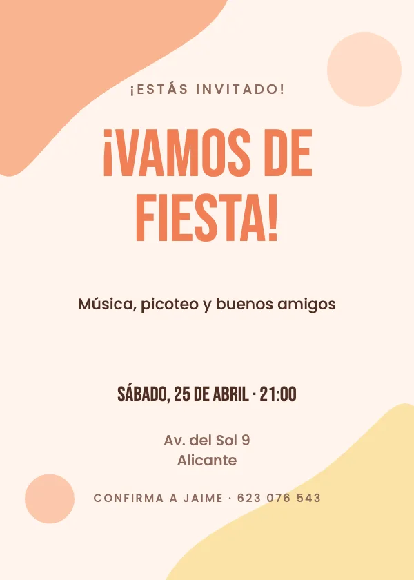 Invitación de fiesta Color pop