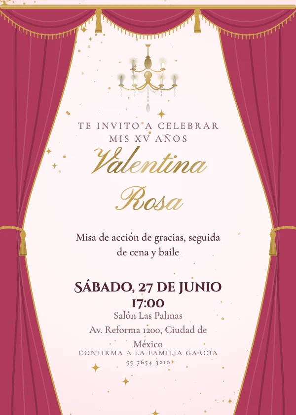 Invitación de XV Años Salón de candelabros