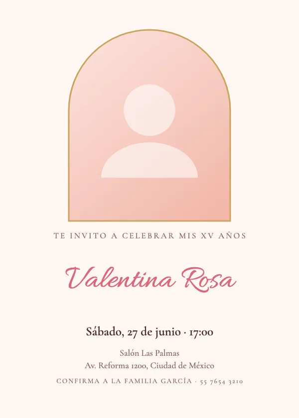 Invitación de XV Años Foto en arco