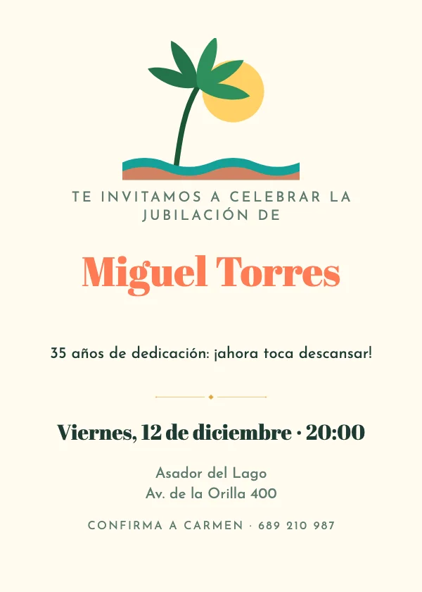Invitación de jubilación Tropical