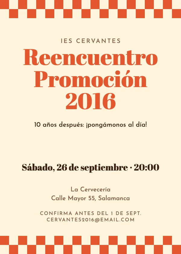 Invitación de Reencuentro Cuadros retro