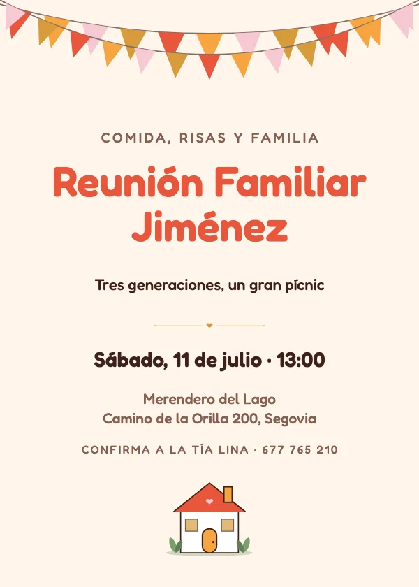 Invitación de Reencuentro Pícnic familiar