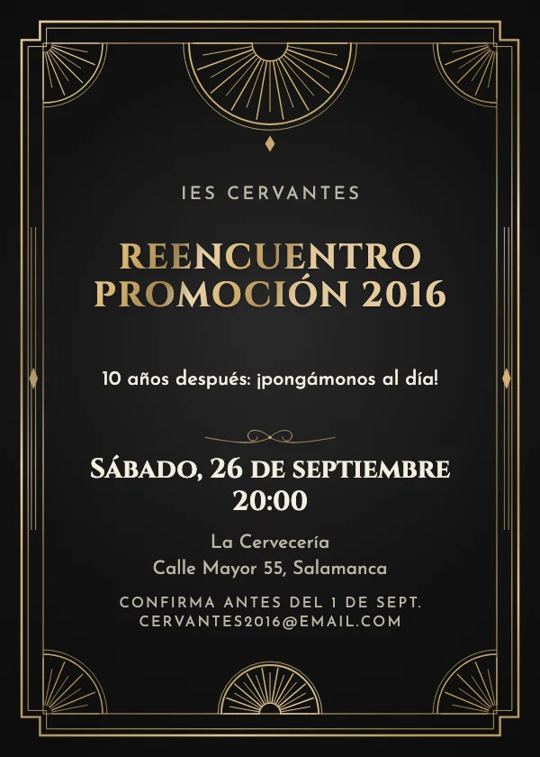 Invitación de Reencuentro Gran art déco