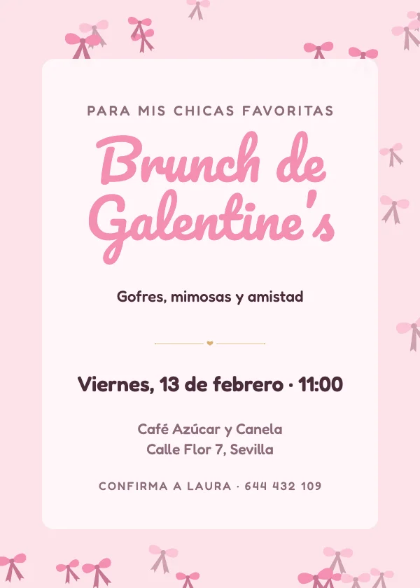 Invitación de San Valentín Lazos coquette