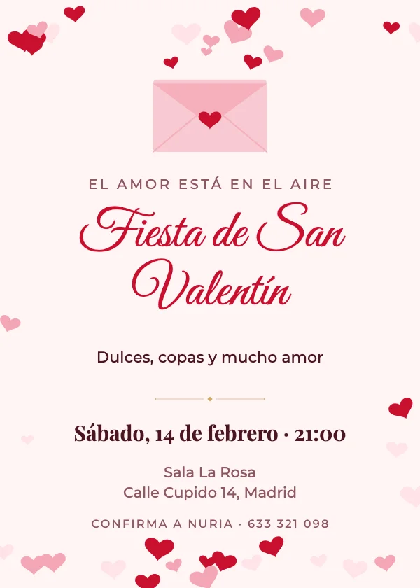 Invitación de San Valentín Carta de amor
