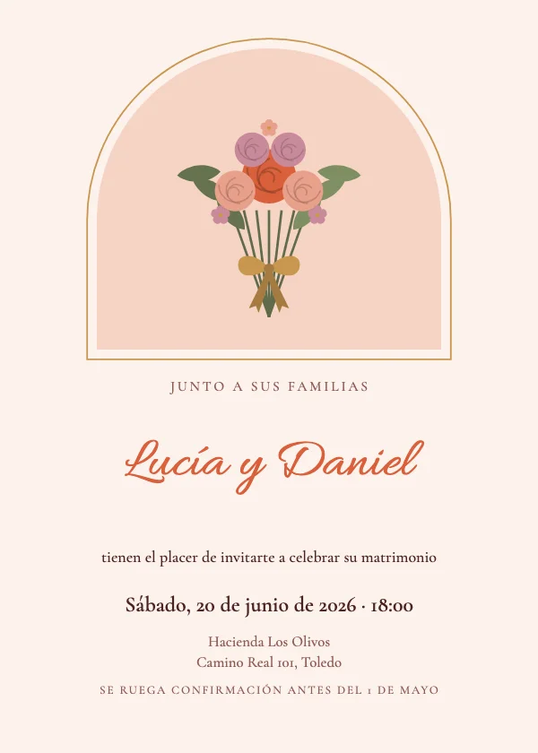 Invitación de boda Arco terracota