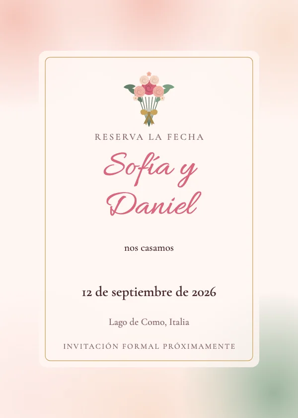 Invitación de boda Ramo en vitela