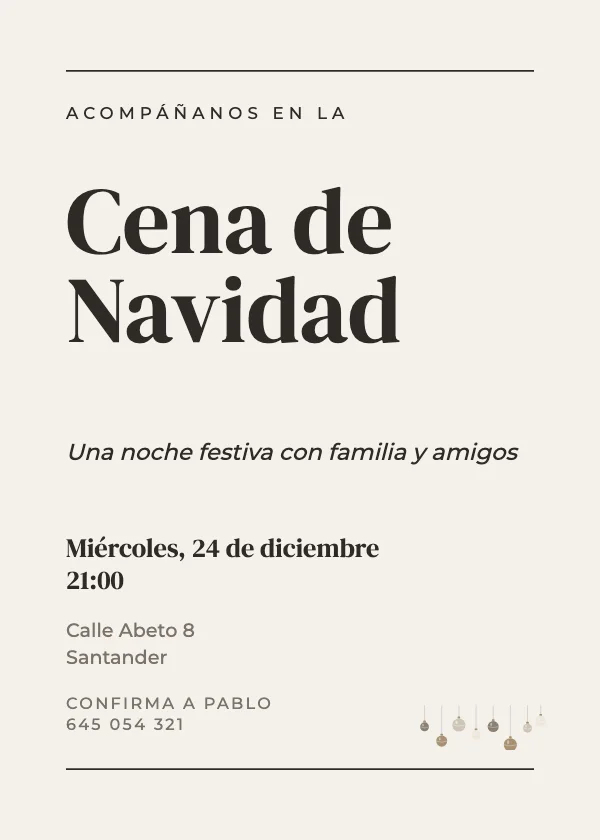 Invitación de Navidad Editorial