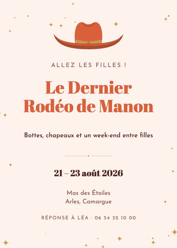Invitation EVJF Dernier rodéo