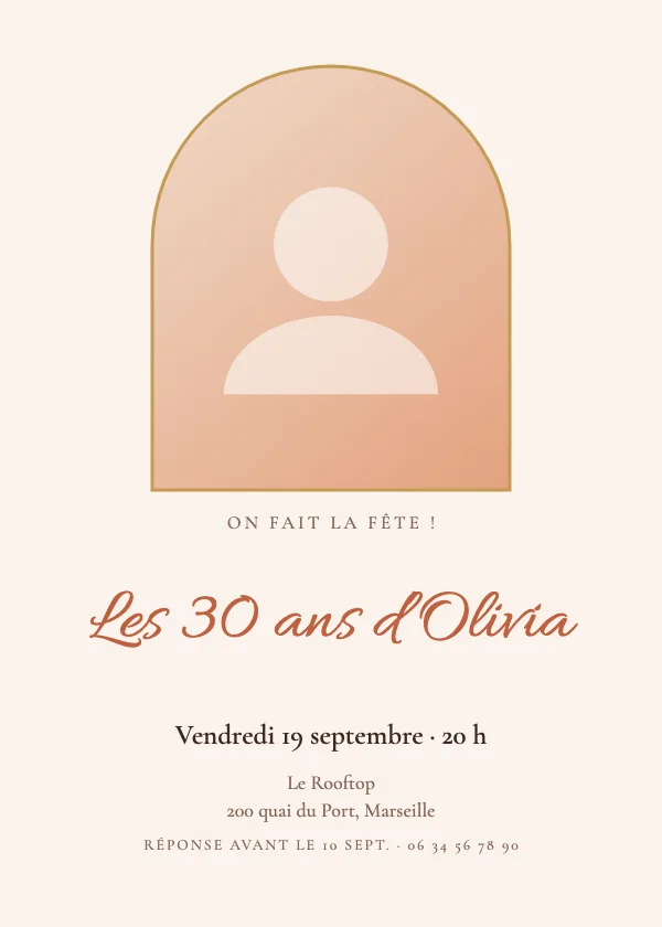 Invitation anniversaire Photo en arche