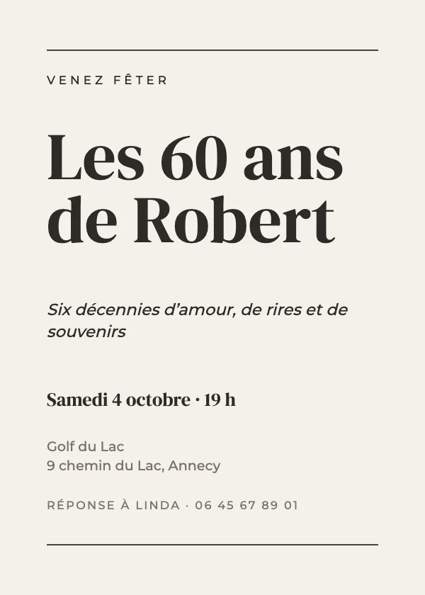 Invitation anniversaire Éditorial