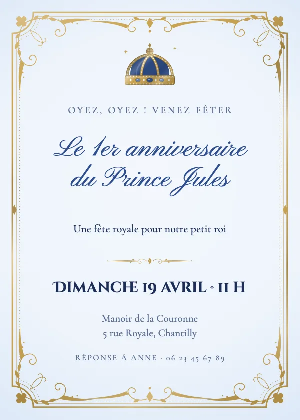 Invitation anniversaire Petit prince