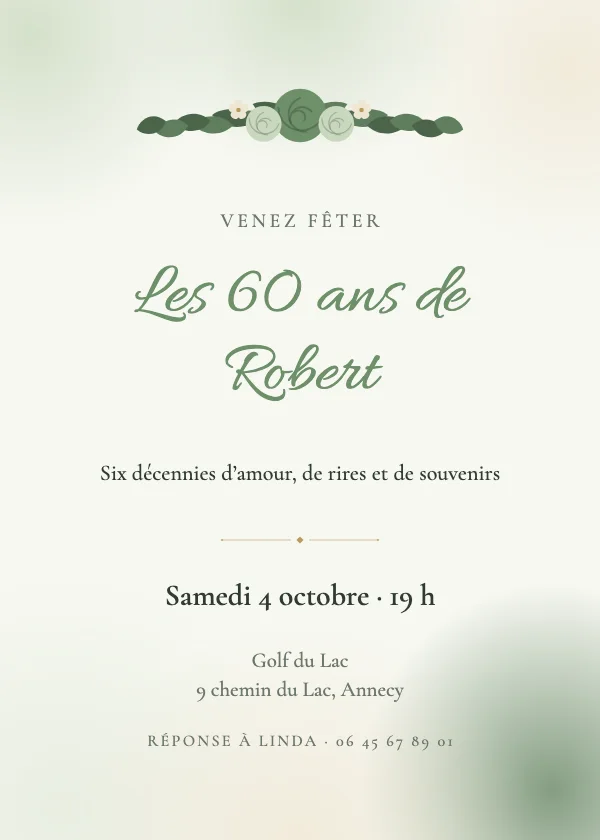 Invitation anniversaire Jardin aquarelle