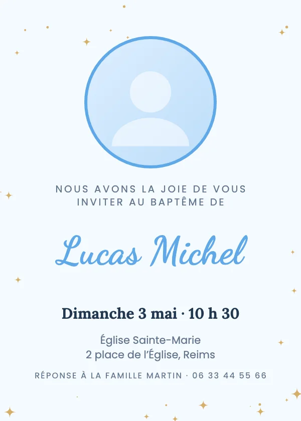 Invitation baptême Baptême photo