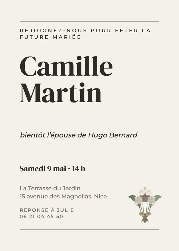 Invitation Bridal Shower Éditorial