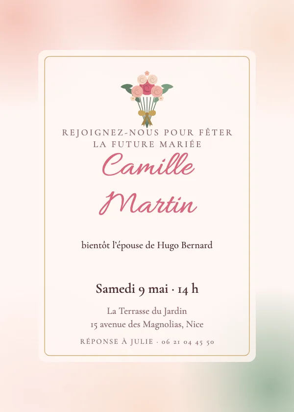 Invitation Bridal Shower Bouquet calque