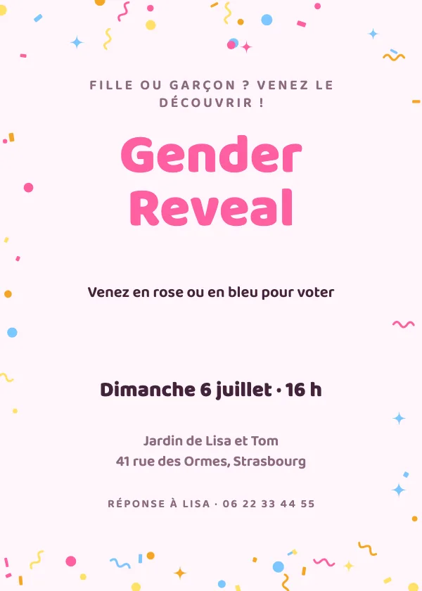 Invitation baby shower Fille ou garçon
