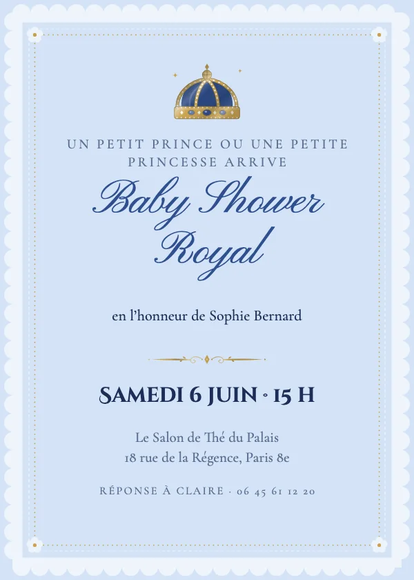 Invitation baby shower Petit prince