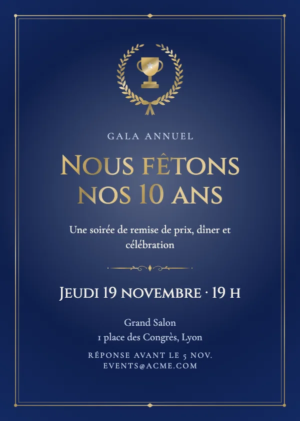 Invitation événement Lauriers d’honneur