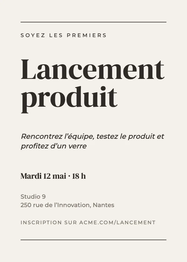 Invitation événement Éditorial
