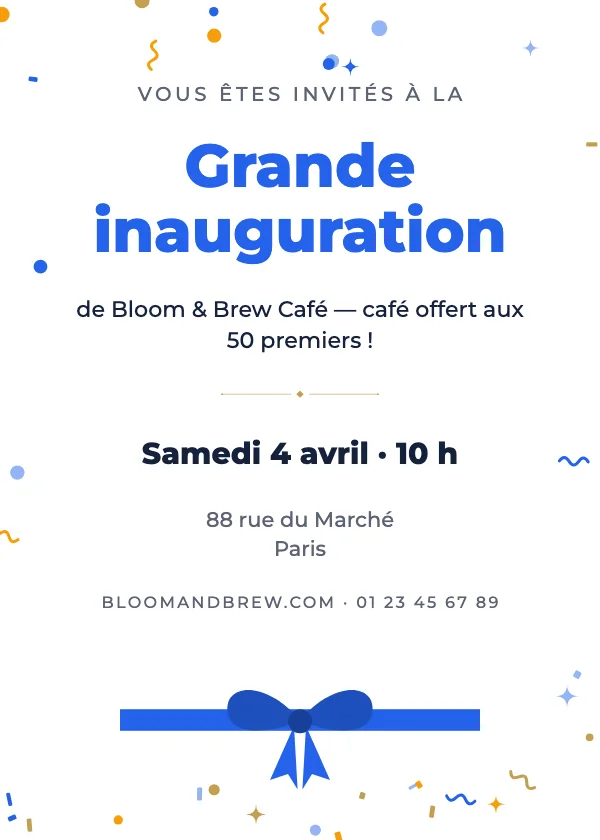 Invitation événement Grande inauguration