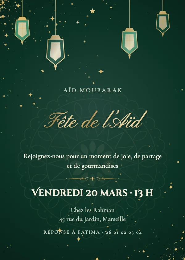 Invitation Aïd Croissant de velours