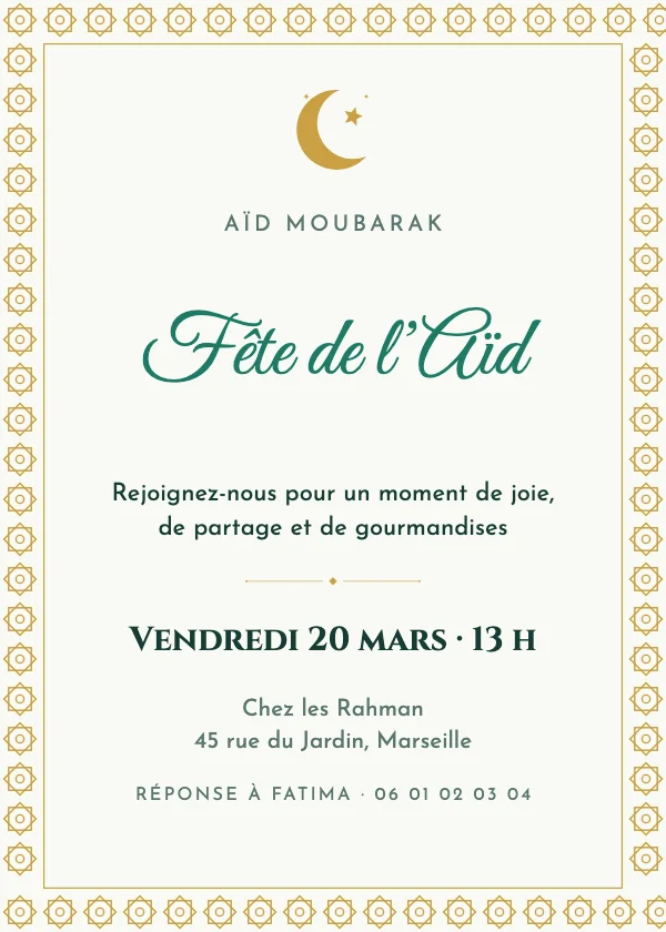 Invitation Aïd Géométrique