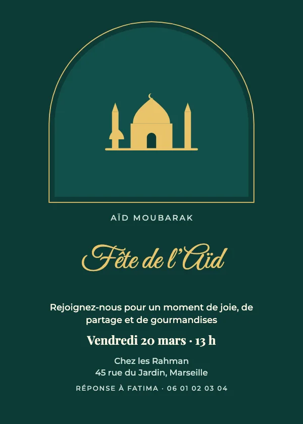 Invitation Aïd Mosquée en arche