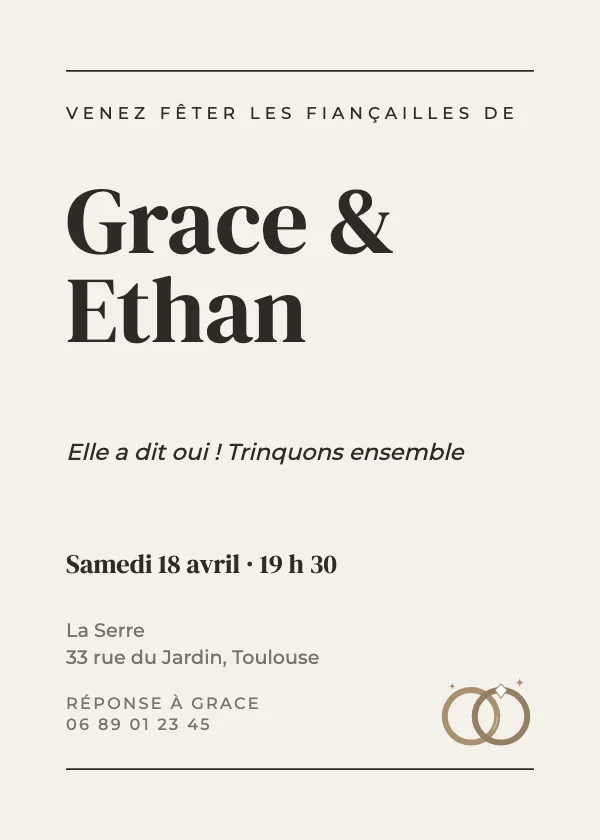 Invitation fiançailles Éditorial