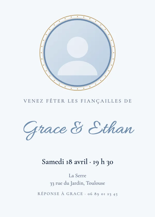 Invitation fiançailles Avec photo