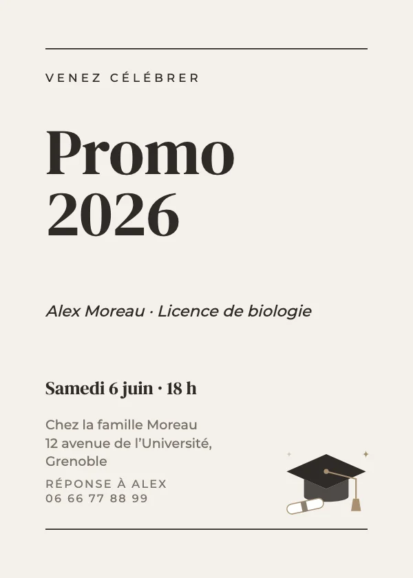 Invitation remise de diplôme Éditorial