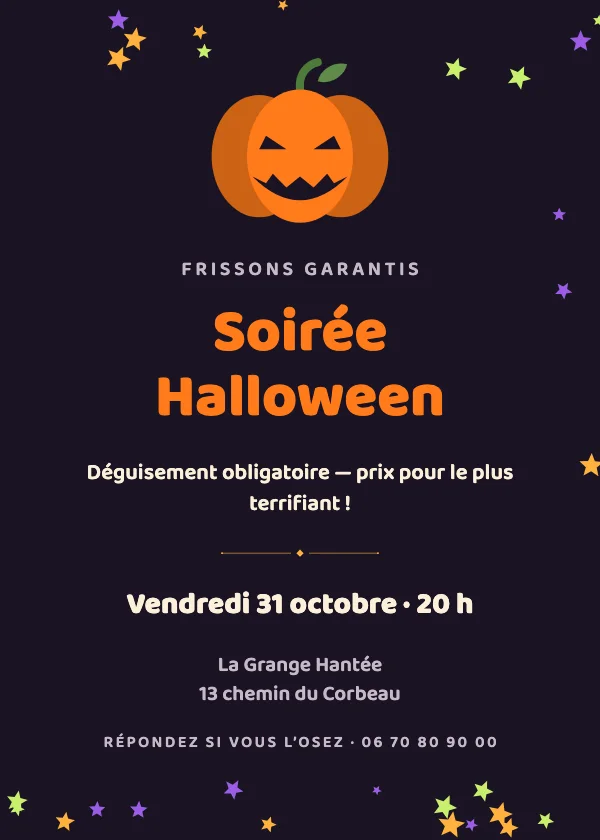 Invitation Halloween Citrouille