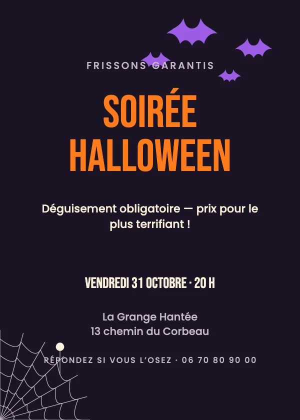 Invitation Halloween Chauves-souris