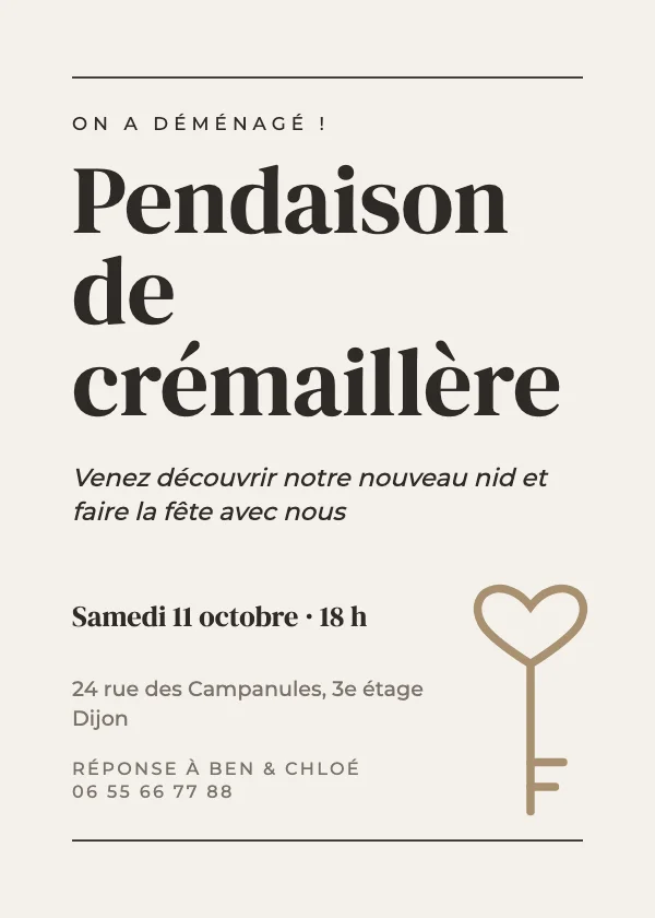 Invitation crémaillère Éditorial