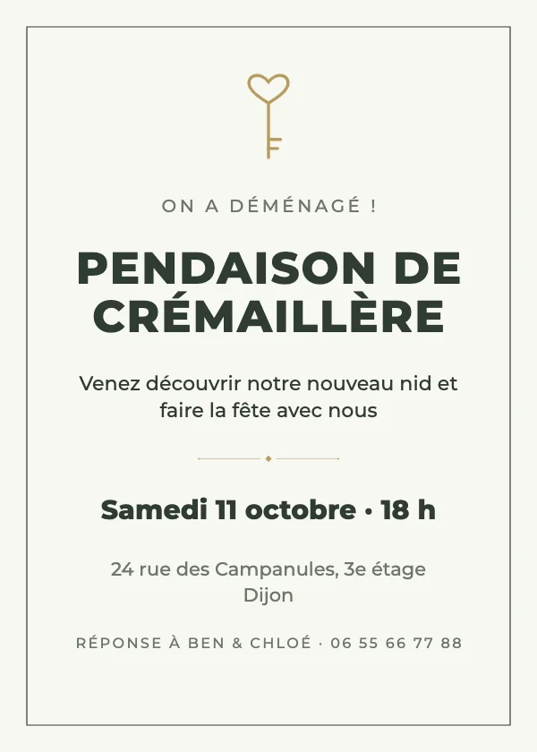 Invitation crémaillère Nouvelles clés
