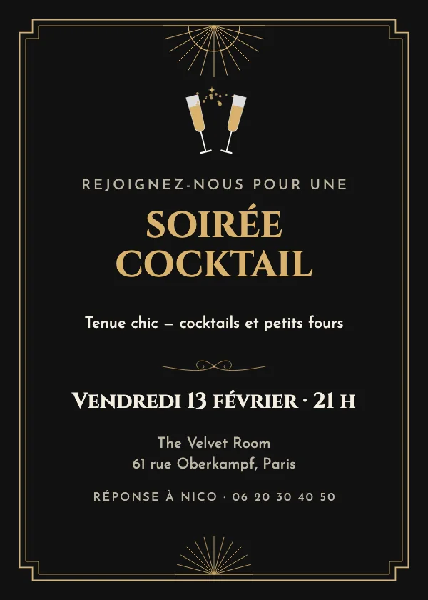 Invitation soirée Soirée Gatsby