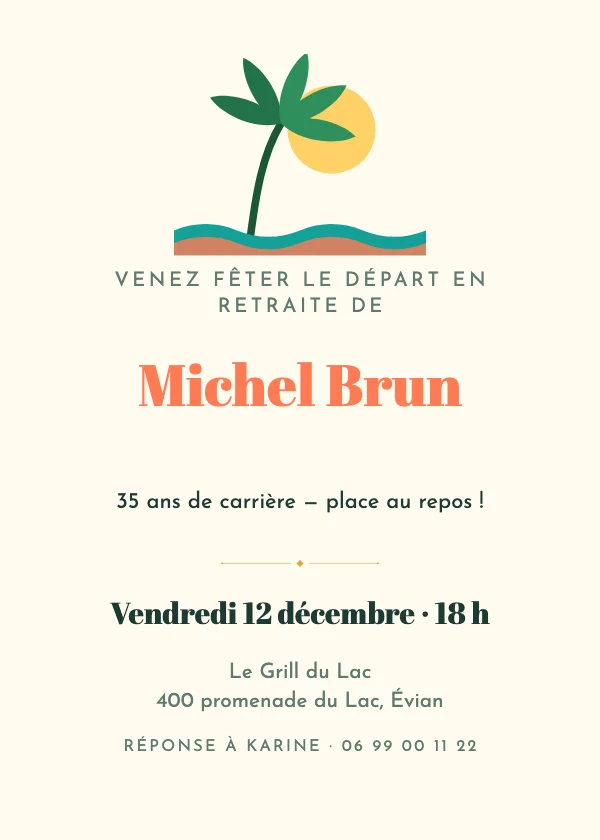 Invitation départ en retraite Tropical
