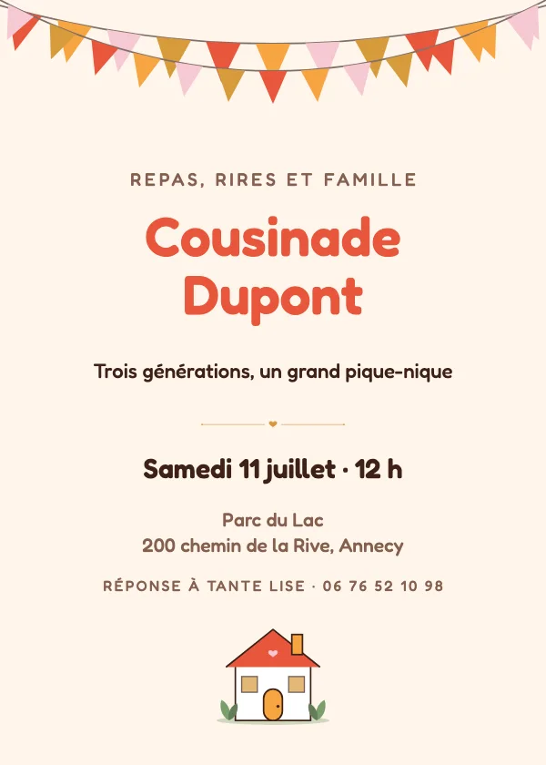 Invitation Retrouvailles Pique-nique en famille