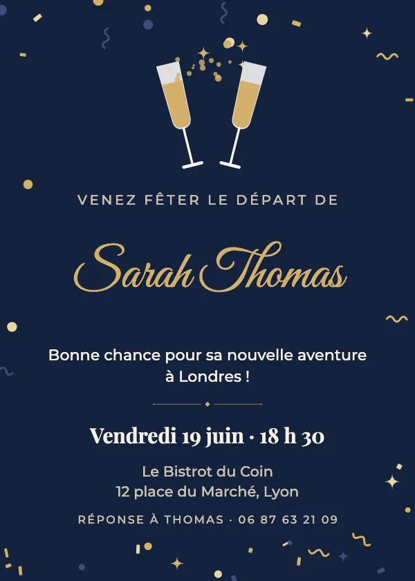 Invitation Retrouvailles Coupes de champagne