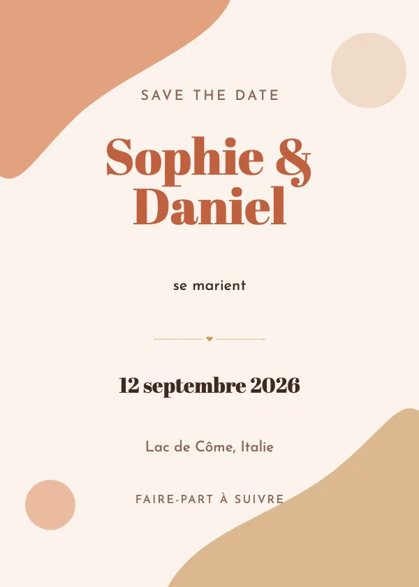 Faire-part de mariage Save the date audacieux