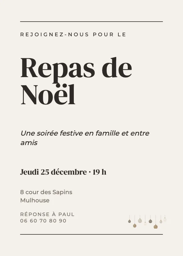Invitation Noël Éditorial