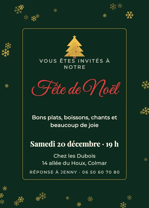 Invitation Noël Neige calque