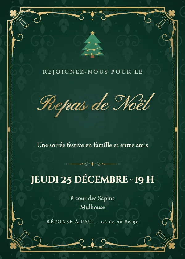 Invitation Noël Baroque de velours
