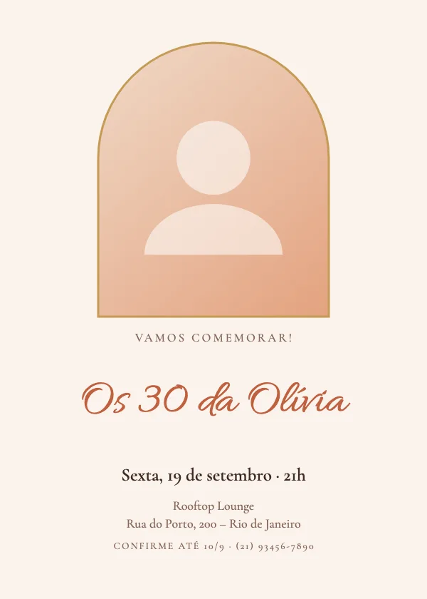 Convite de aniversário Foto em arco