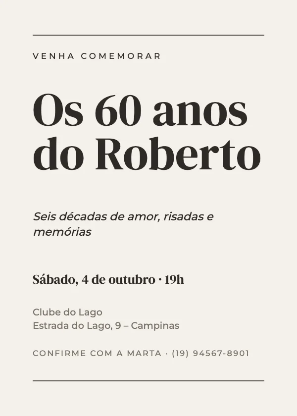 Convite de aniversário Editorial